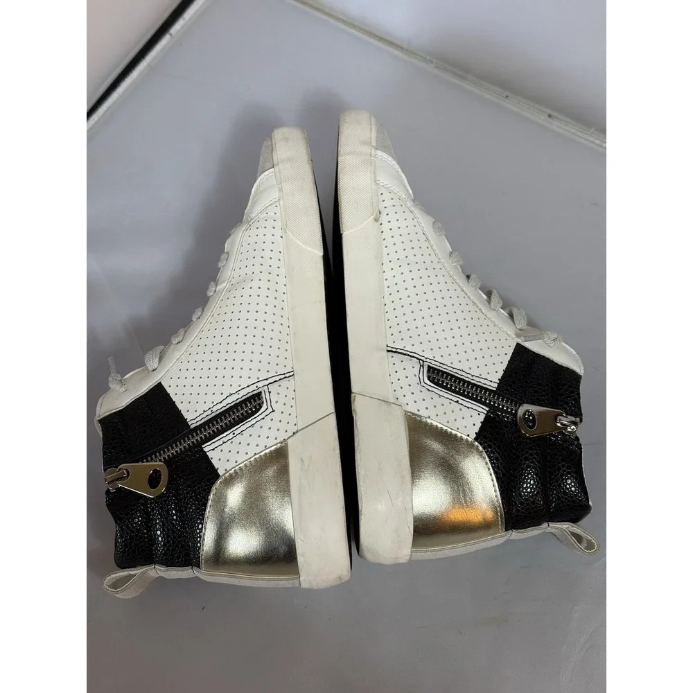 Vintage Havana Lester Women's Fashion Sneakers White Gold Grey Black Star Sz 11